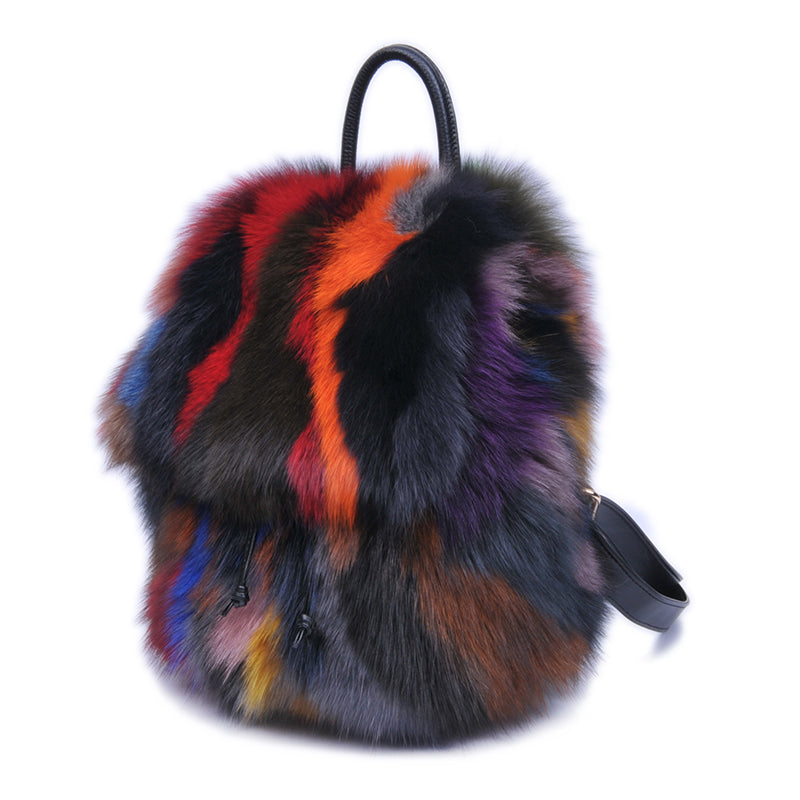 Trendy Casual Fox Fur Backpack