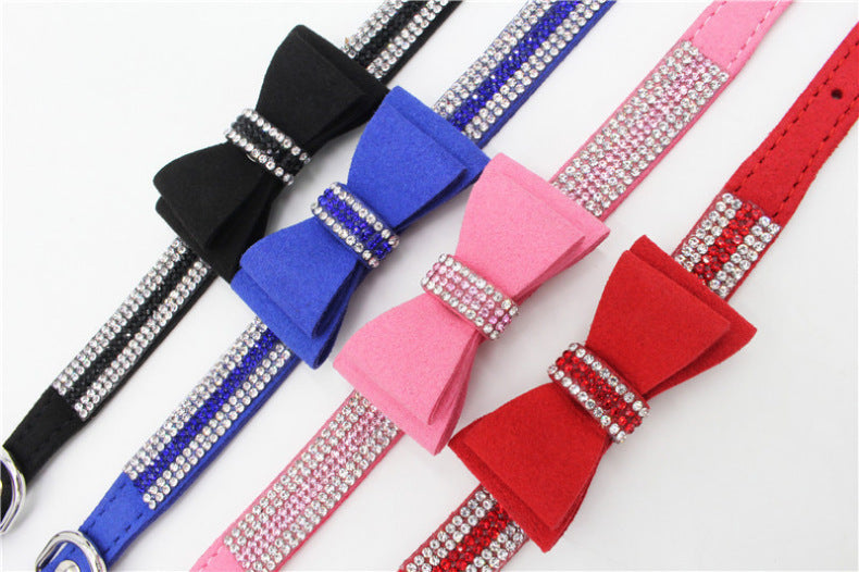 Rhinestone Bowknot Pet Collar