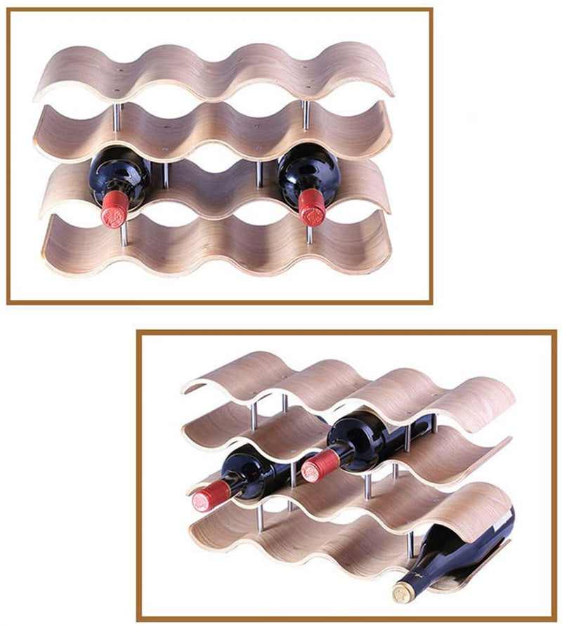 Creative Wave-shaped Wooden Wine Rack