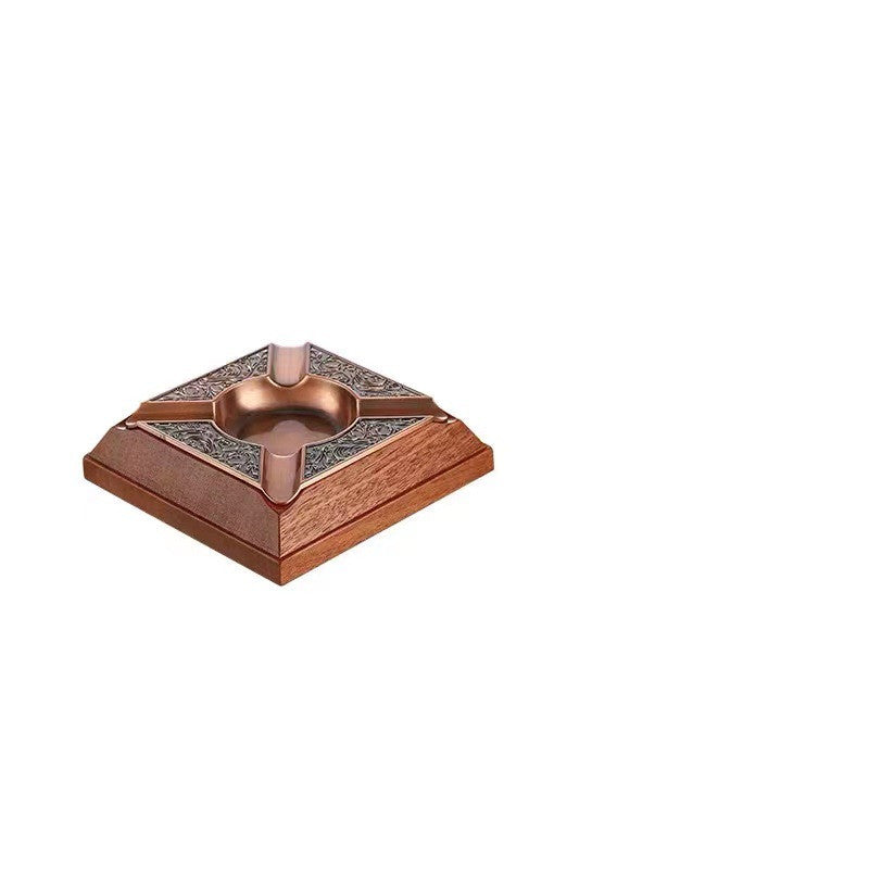 Wooden Gold Inlaid High-end Ashtray