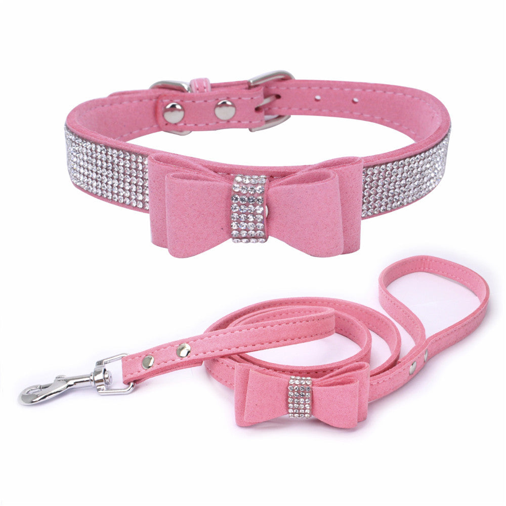 Rhinestone Bowknot Pet Collar