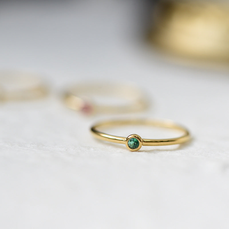 The Yellow Gold Bezel Small Stone Ring