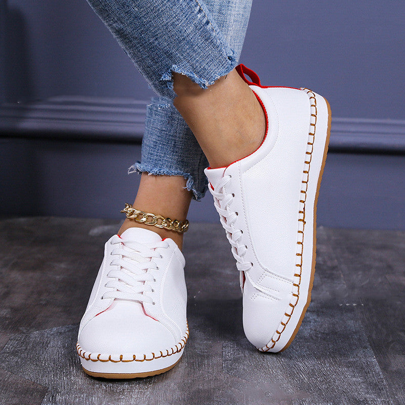 Casual Hollow Lace-up Flat Shoes