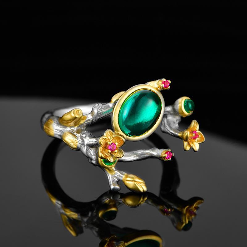 Original Design Emerald Alloy Ring