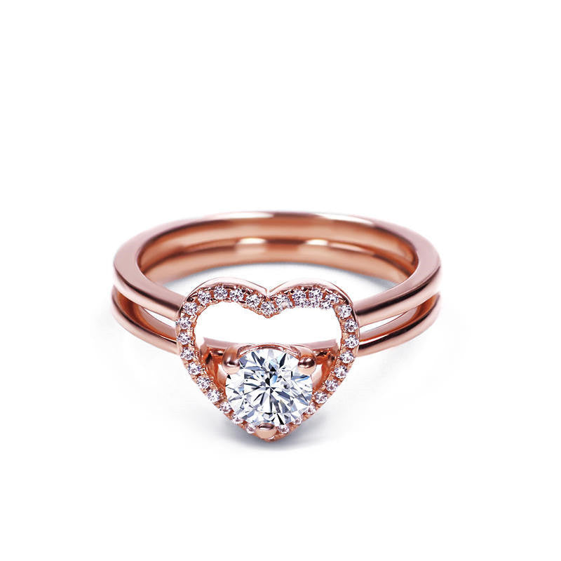 Heart-shaped Diamond Moissanite Ring